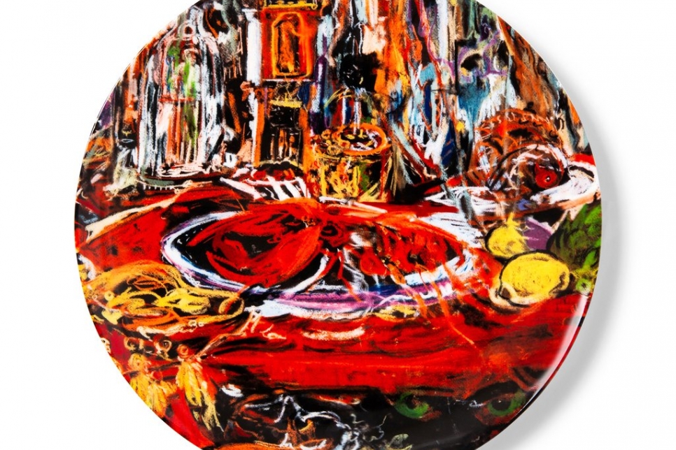 Cecily Brown artist plate to benefit the Coalition for the Homeless